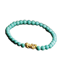 Thumbnail for Natural Turquoise Feng Shui Pixiu Bracelet