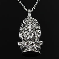 Thumbnail for Attractive Silver Ganesha Pendant Necklace-6 Necklace Lengths