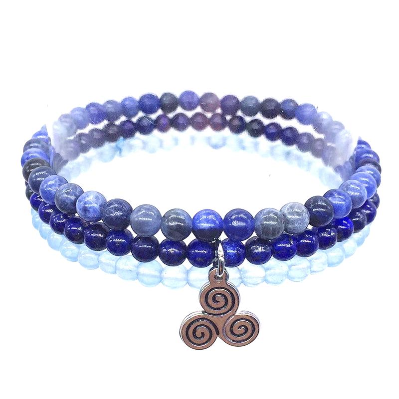 DIVINE COMMUNICATION-Lapis,Sodalite & Celestine- 3/pc  "MIGHTY MINIS " Healing Energy Stone Bracelets