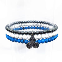 Thumbnail for RELAX & SLEEP! -Hematite, Turquoise & Howlite- 3/pc  *MIGHTY MINIS* Healing Energy Stone Bracelets