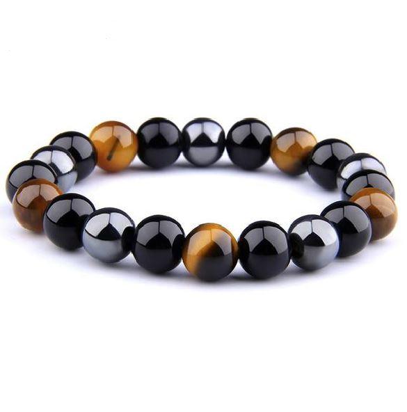 Natural Obsidian, Hematite & Assd Tiger Eye Beads MANIFEST GOALS Bracelet