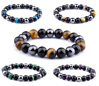 Thumbnail for Natural Obsidian, Hematite & Assd Tiger Eye Beads MANIFEST GOALS Bracelet