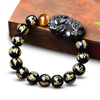 Thumbnail for Obsidian Pixiu Wealth Mantra Bracelet - Special