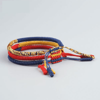 Thumbnail for Find PEACE with this 3/pc Multi-Colored Tibetan Buddhist Braided Lucky Rope Bracelet Set