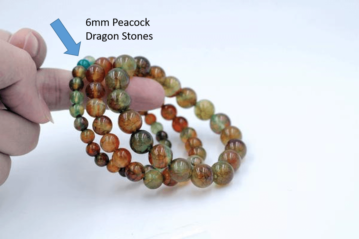 Glorious Natural Peacock Dragon Stone Healing Bracelet