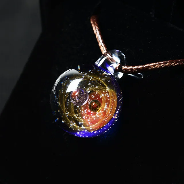 Hand blown Universe/Galaxy in Glass Pendant Necklace-11 Designs YourSoulPlace