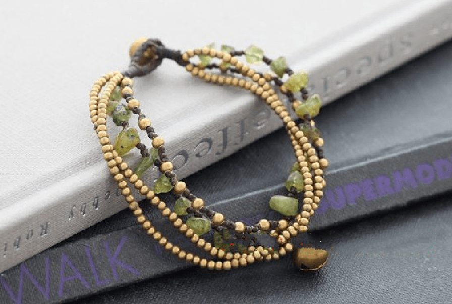 Natural Peridot Stone & Thai Brass 'NATURE'S SUNSHINE' Bracelet