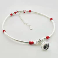 Thumbnail for 925 Sterling Silver ENLIGHTENMENT Persimmon Bell Red Rope Bracelet