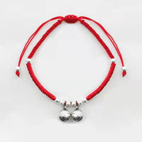 Thumbnail for 925 Sterling Silver SERENITY Bells Lucky Red Rope Bracelet