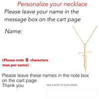 Thumbnail for Customizable Stainless Steel 'WISDOM' Cross Necklace