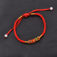 Thumbnail for Hand woven Red Rope & Pineapple Knot Good Luck Bracelet