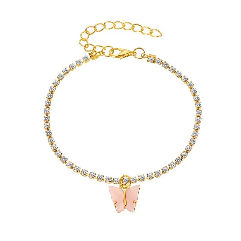 Small Butterfly Pendant Anklet