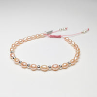 Thumbnail for Freshwater Pink Baroque Pearls & Sterling Silver Wing SINCERITY Rope Bracelet