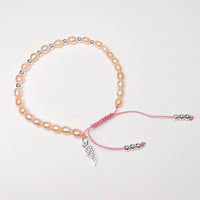 Thumbnail for Freshwater Pink Baroque Pearls & Sterling Silver Wing SINCERITY Rope Bracelet