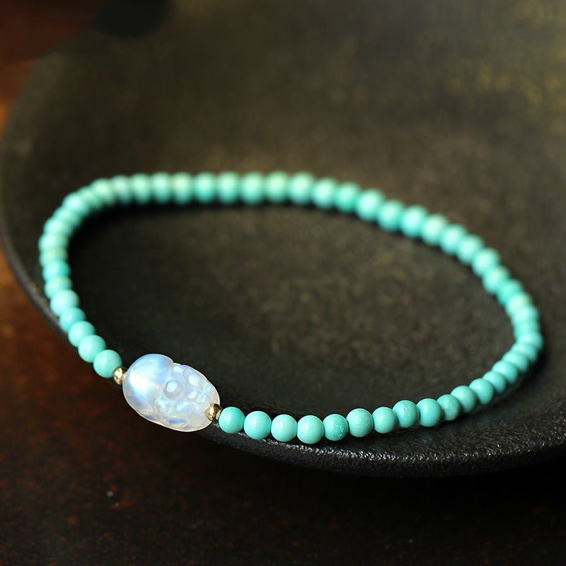 Pixiu Moonstone Turquoise Wealth Protection Bracelet