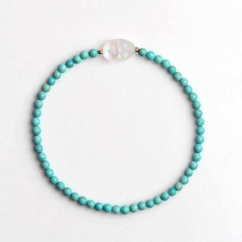 Pixiu Moonstone Turquoise Wealth Protection Bracelet