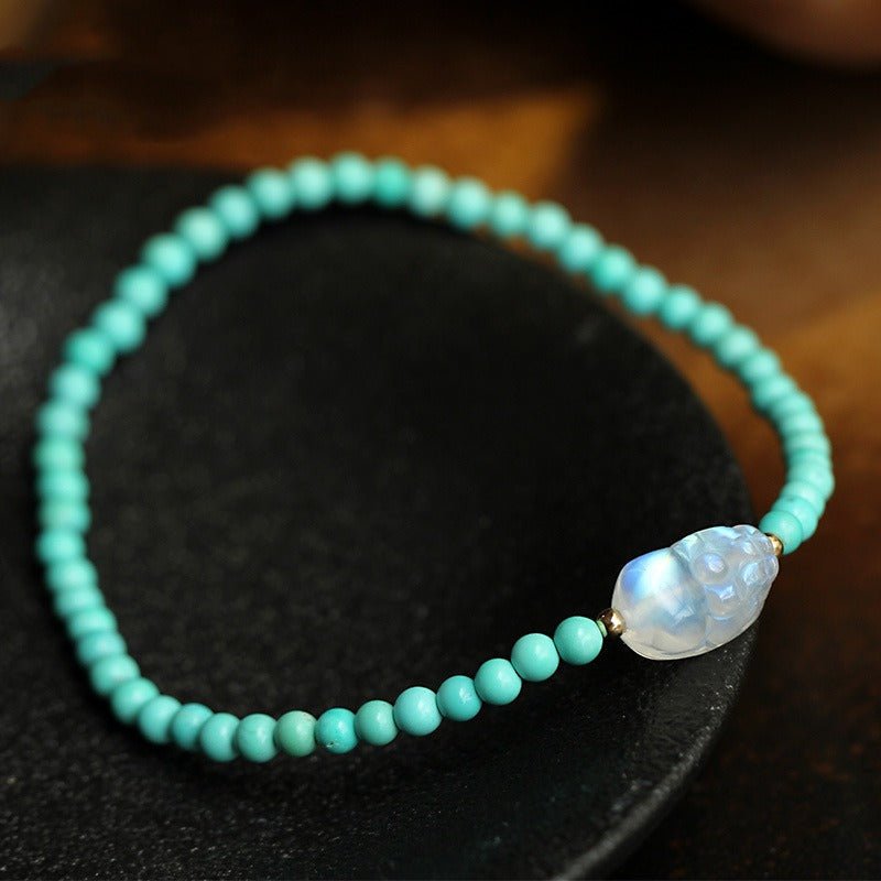 Pixiu Moonstone Turquoise Wealth Protection Bracelet