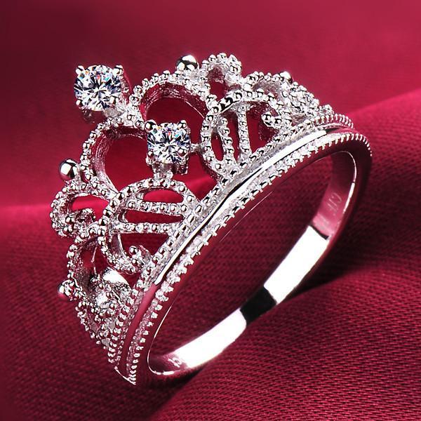 Sweet Princess Rhinestone Tiara Ring