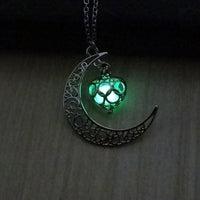 Thumbnail for Glow Crescent Moon & Heart Necklace