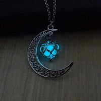 Thumbnail for Glow Crescent Moon & Heart Necklace