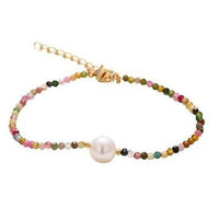 Thumbnail for Natural Tourmaline & Freshwater Pearl  CALMNESS Bracelet