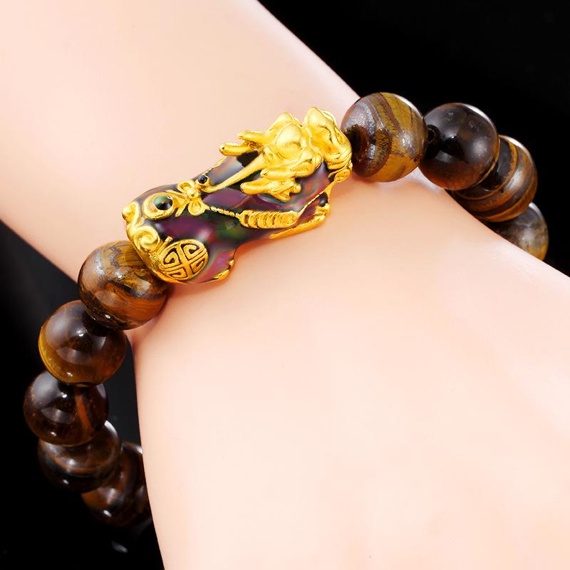 Tiger Eye Mens Thermochromic  PI XIU WEALTH Bracelet