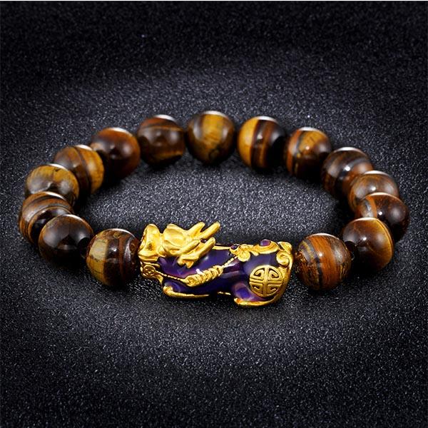 Tiger Eye Mens Thermochromic  PI XIU WEALTH Bracelet