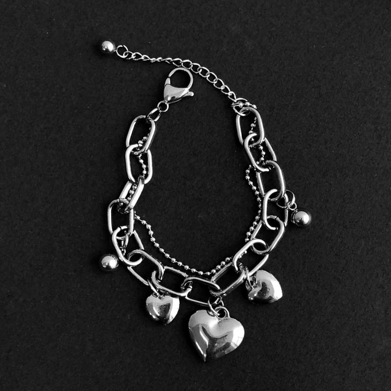 Titanium Steel 'BIG HEARTS' 2 Strand Bracelet