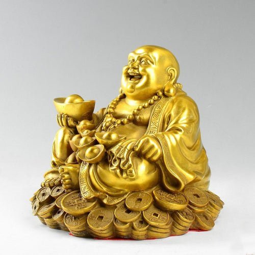 Pure Copper Laughing Buddha Auspicious Ornament