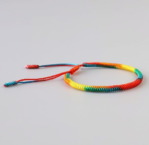 Tibetan Buddhist Lucky Rainbow DIVERSITY Hand Tied Bracelet