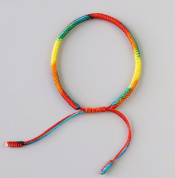 Tibetan Buddhist Lucky Rainbow DIVERSITY Hand Tied Bracelet