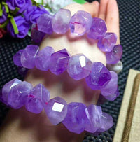 Thumbnail for Premium Faceted Raw Amethyst NATURAL 'CHILL PILL' Stone Bracelet