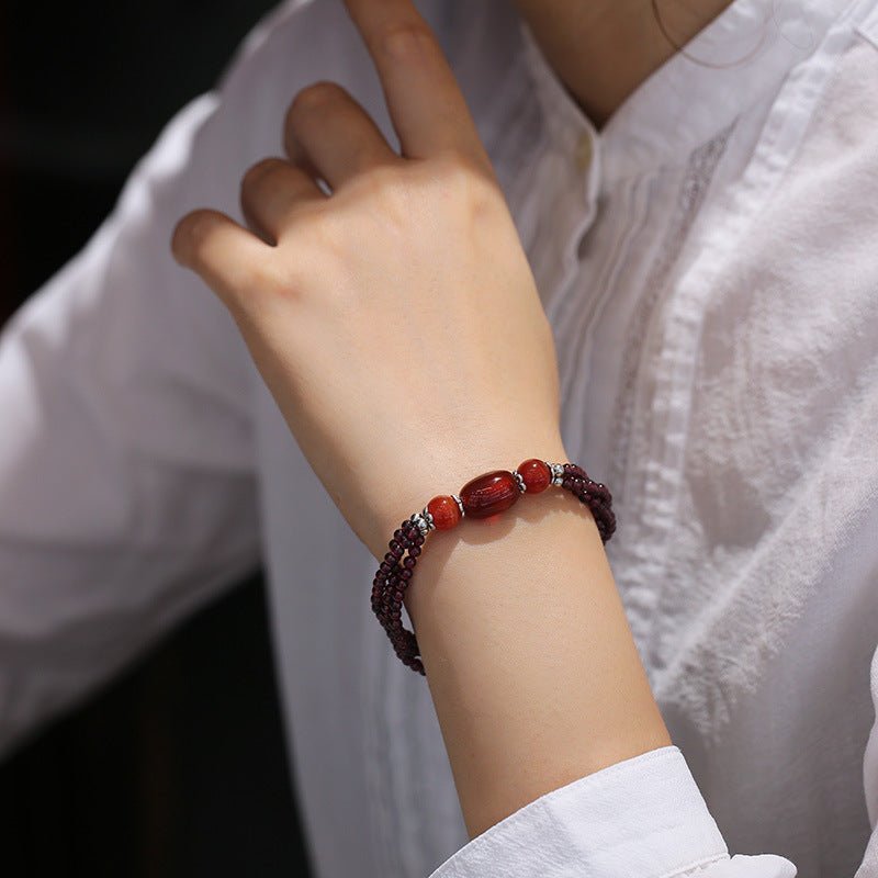 Red Garnet and Agate Energy Bracelet