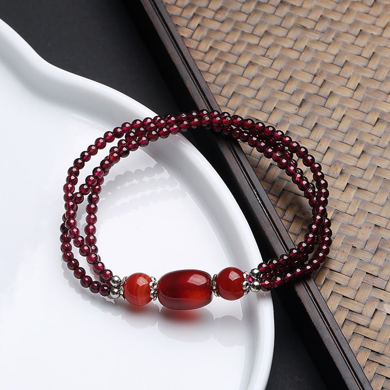 Red Garnet and Agate Energy Bracelet