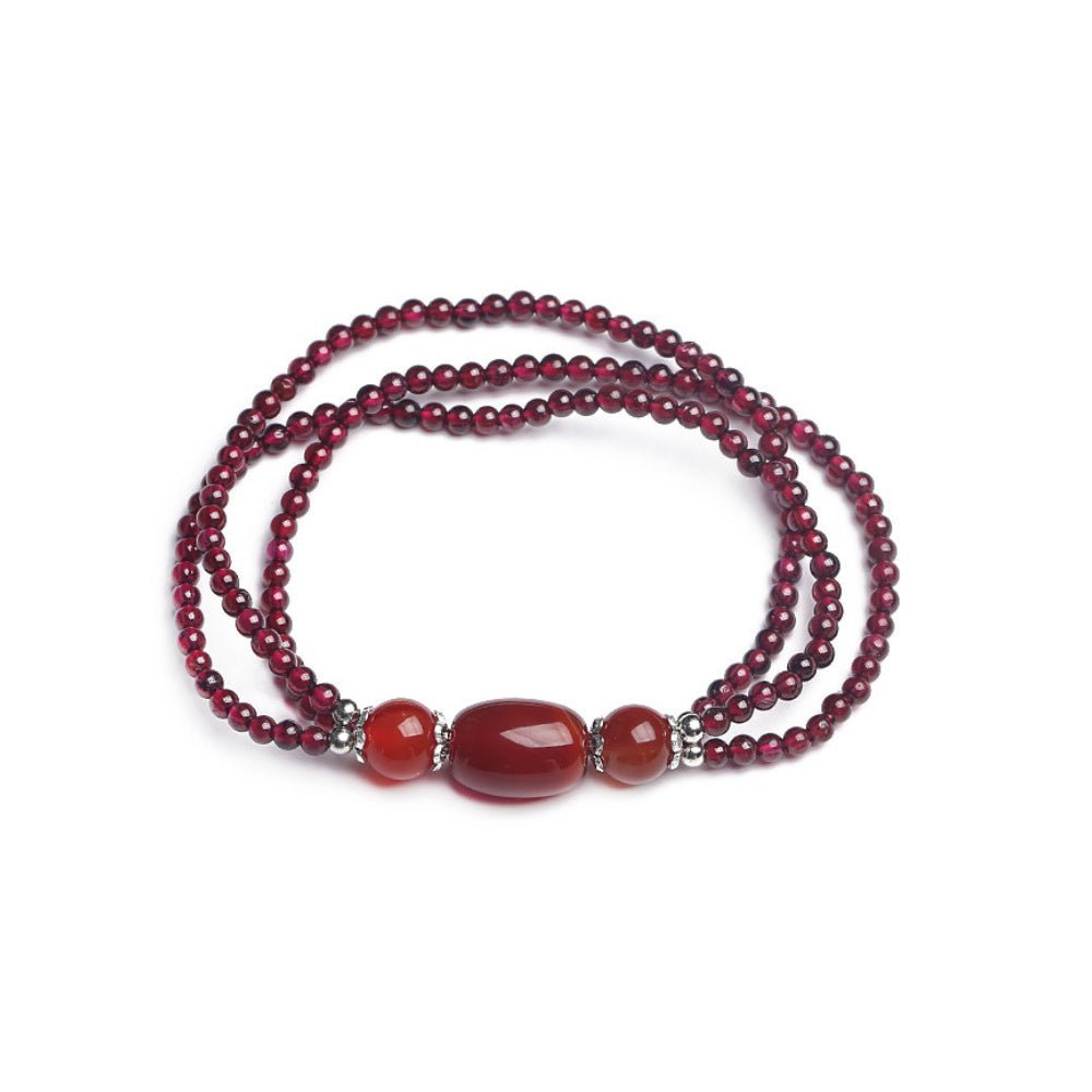 Red Garnet and Agate Energy Bracelet