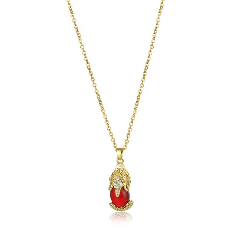 Red Garnet Pixiu Wealth Necklace