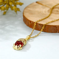 Thumbnail for Red Garnet Pixiu Wealth Necklace