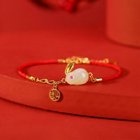 Thumbnail for Red Rope Auspicious Rabbit Jade Bracelet