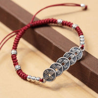 Thumbnail for Red Rope Five Emperor Coins Money Bracelet