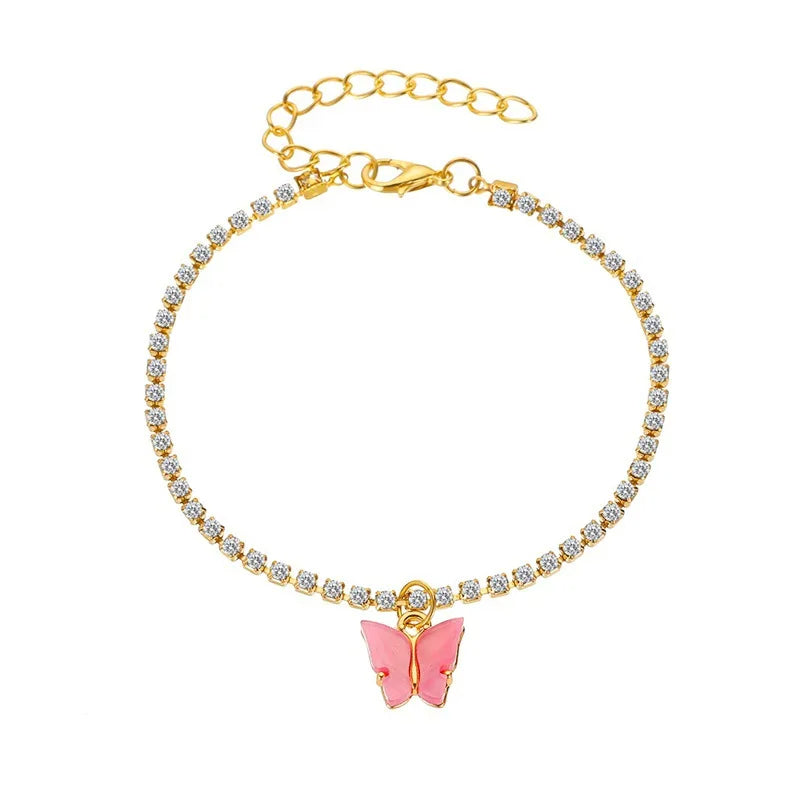 Small Butterfly Pendant Anklet