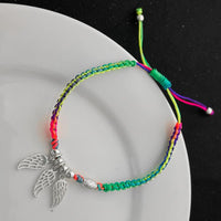 Thumbnail for Lucky Rainbow & Sterling Silver Angel Wings 'GUARDIAN ANGEL' Rope Bracelet