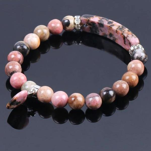 Rhodochrosite Love Heart Healing Bracelet