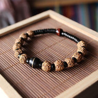 Thumbnail for Natural Coconut shell Rudraksha Tiger eye Beads Bracelet