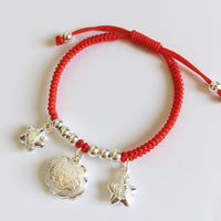 Thumbnail for Pure Silver LONG-LIFE Lock Charm Red Rope BABY Bracelet