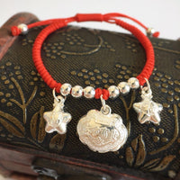 Thumbnail for Pure Silver LONG-LIFE Lock Charm Red Rope BABY Bracelet