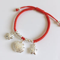 Thumbnail for Pure Silver LONG-LIFE Lock Charm Red Rope BABY Bracelet