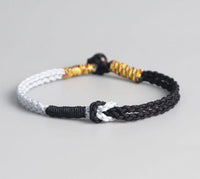 Thumbnail for Tibetan Buddhist Double Sailors Knot & Coconut Shell Om Mantra Bead FRIENDSHIP Bracelet