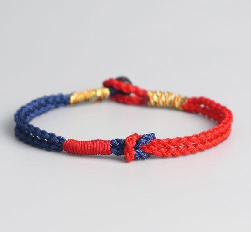 Tibetan Buddhist Double Sailors Knot & Coconut Shell Om Mantra Bead FRIENDSHIP Bracelet