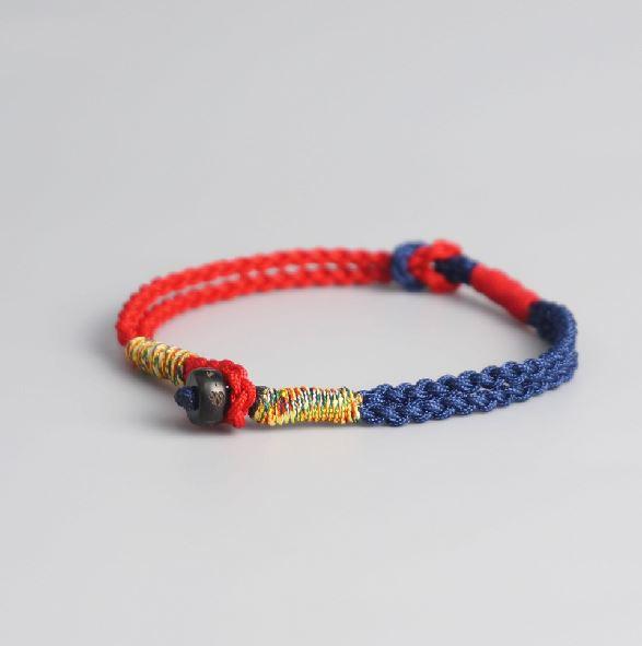 Tibetan Buddhist Double Sailors Knot & Coconut Shell Om Mantra Bead FRIENDSHIP Bracelet