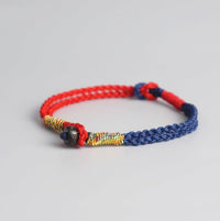 Thumbnail for Tibetan Buddhist Double Sailors Knot & Coconut Shell Om Mantra Bead FRIENDSHIP Bracelet